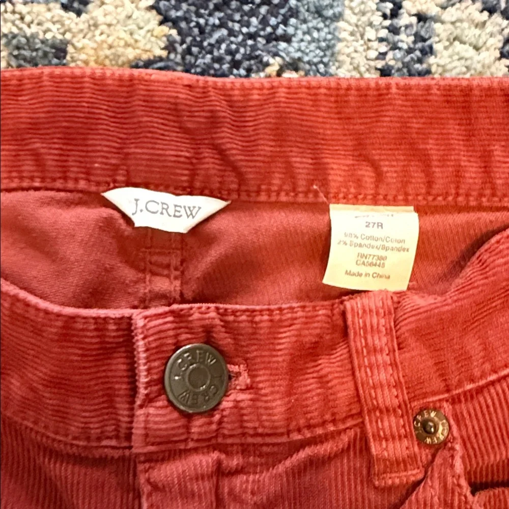 J. Crew City Fit Muted Rust Corduroys Pants